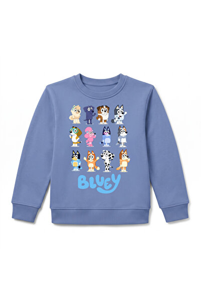 URBANTRENDSTORE سويت شيرت شتوي فاخر للأطفال مطبوع عليه Bluey، سطح داخلي ناعم
