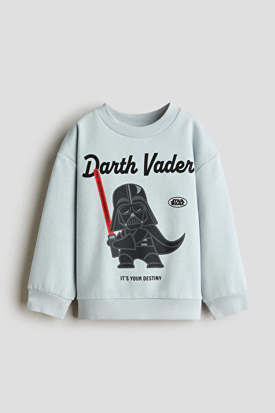 H&M Baskılı ve İçi Tüylü Sweatshirt