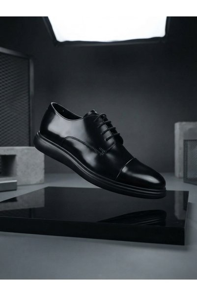 ERDOĞAN TULGAR Genuine Patent Leather Black Classic Men's Shoes Te0227