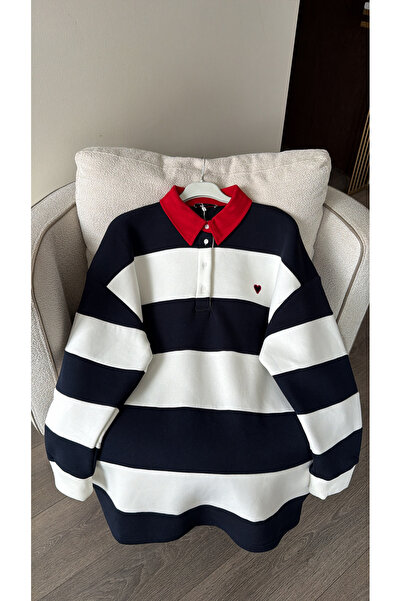 ELLA Nakış Detaylı Çizgili Sweatshirt