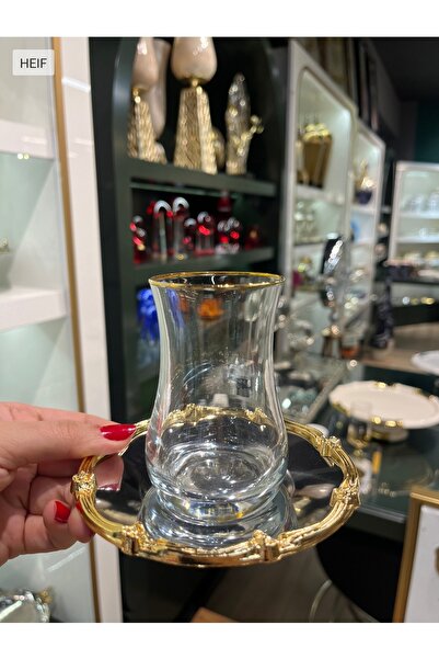 P&ORA PREMIUM KITCHEN PRODUCTS طقم شاي من مادة إيفا مطلي بالذهب والفضة مع أطب...