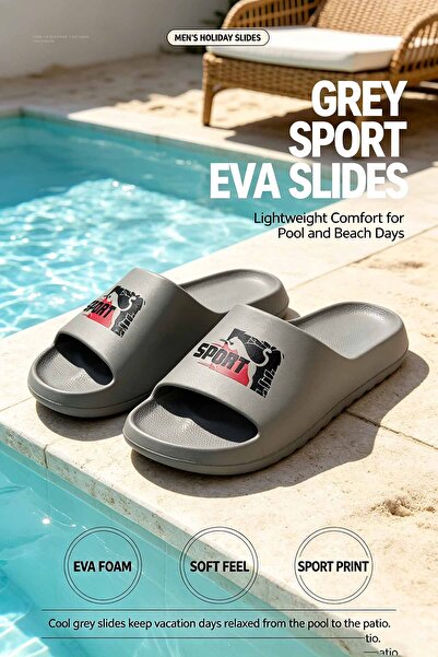 SaudEva Foot Trendy Men's Athletic Slippers - Bold Logo Design & Soft Cushion...