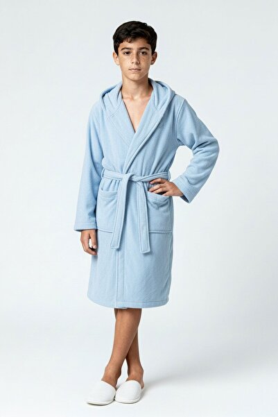 VAROL Garson Boy Hooded Velvet Children's Bathrobe - Extra Absorbent & Soft