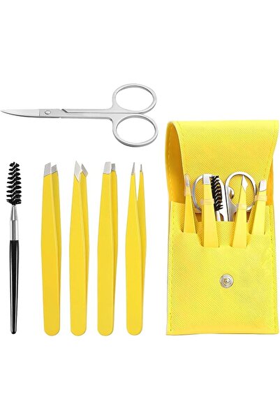 TERRIFI 6-Pieces Eyebrow Tweezers Set Precision Professional Stainless Steel ...