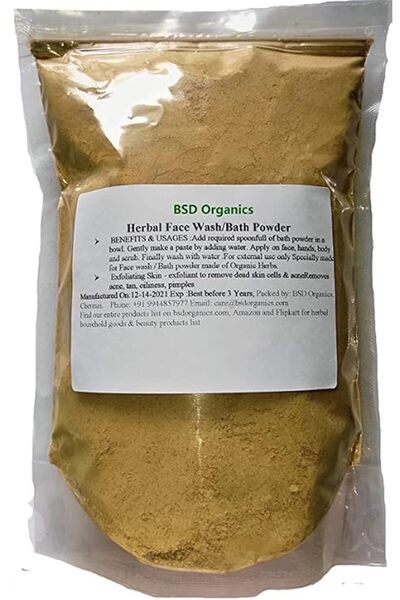 BSD Organics Natural Herbal face wash & bath scrub powder/Cara &Bano (100 Gra...