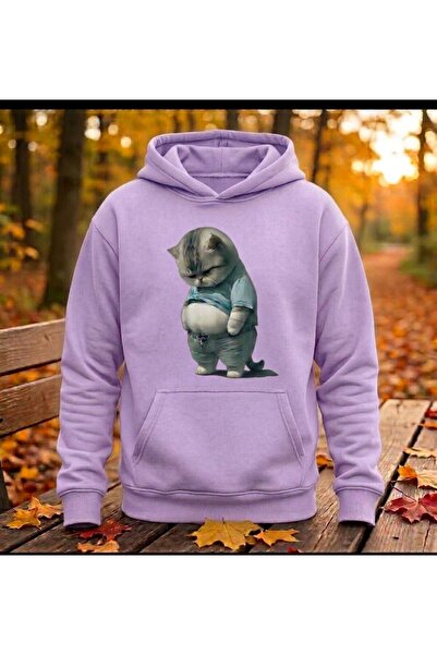 UNCİA OUTDOORS Γυναικεία ανδρική unisex φούτερ με κουκούλα με στάμπα χοντρής ...