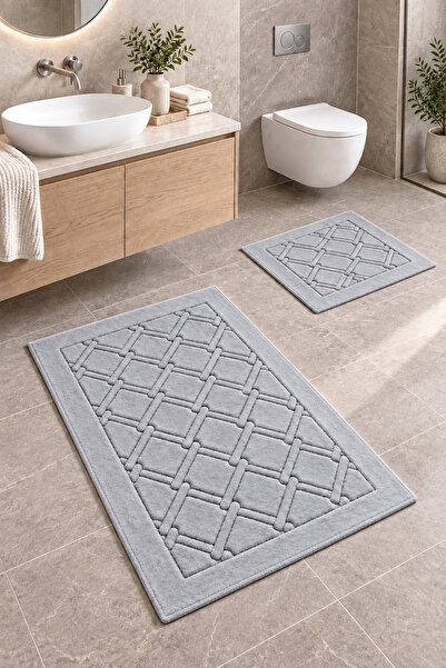 Cotton Crafty Pamuk Dokuma, Su Emici Banyo Paspas Seti, Banyo Halısı LİDYA 2 ...