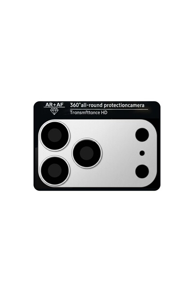 TRUSMI iPhone 18 Pro Max Integrated Armored Metal Camera Lens Protector Silver Tg09-23