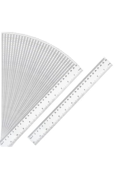 GENERAL DUIJINYU 30 Packs Clear Plastic Ruler 12 Inch Straight Ruler with Cen...