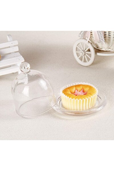 Regium Fufu Dessert Plate With Lid, Multifunctional Plate, European-Style Household Lead-Free Glass Lid Round Pastry Dust Box Lemon