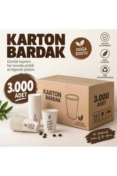 Genel Markalar 7.OZ Karton Bardak 3000 Adet Kaliteli Sızdırmaz
