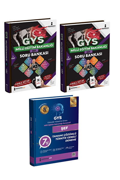 Memurevi Yayınları MEB Şef 2027 2 Cilt Akıllı ve Canlı Soru Bankası + 7’li De...