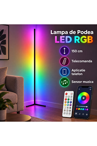 Fabrilux Φωτιστικό δαπέδου LED RGB 150 εκ., Τηλεχειριστήριο, Εφαρμογή για κιν...