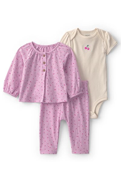 Carter's Layette Kız Bebek 3'lü Hırkalı Set CTR-1V408710