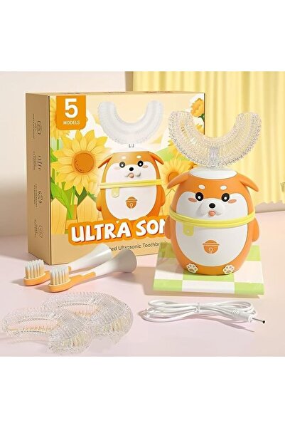 OASISGALORE Cartoon Kids U-Shaped Ultrasonic Electric Toothbrush, U-Shaped El...