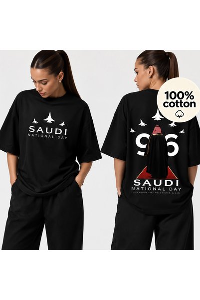 MUZİ قميص للرجال والنساء بمناسبة اليوم الوطني السعودي، مصنوع من القطن 100%، م...