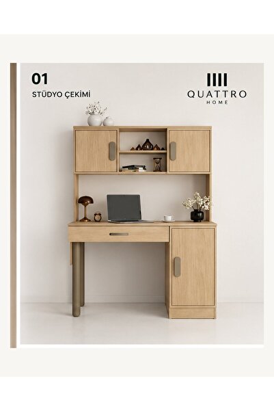 QUATTRO HOME ZIRO KİTAPLIKLI ÇALIŞMA MASASI- %100 MDF