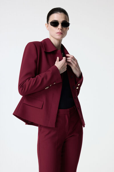 adL Bordo Cep Detaylı Ceket