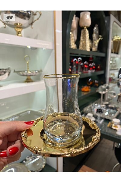 P&ORA PREMIUM KITCHEN PRODUCTS طقم شاي من مادة EVA مطلي بالذهب مع أطباق ذهبية...