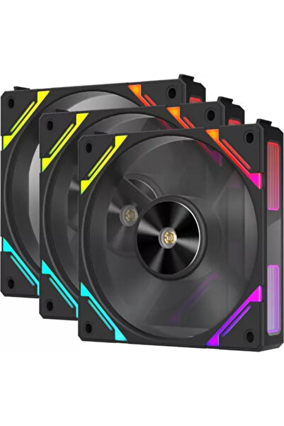 1stPlayer Set 3 ventilatoare Combo aRGB XF7-BK 120mm Negru
