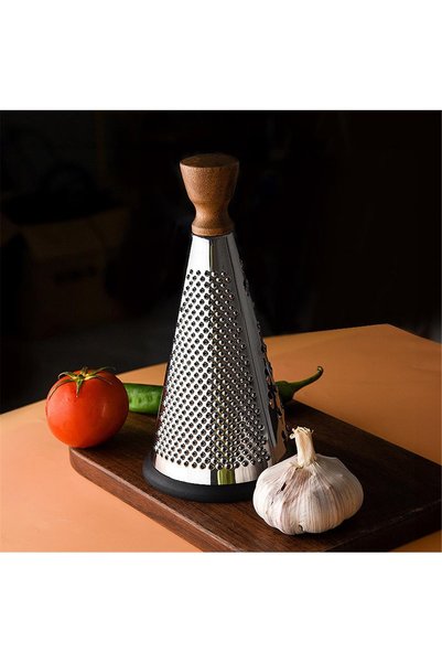 MİEN Stainless Steel Conical Grater with Wooden Handle