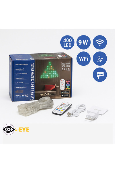 s-Eye Smart Light Installation 400 LED WiFi Remote Control 2x2m