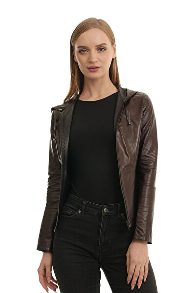 BUENO Brown Delux Women's Leather Coat