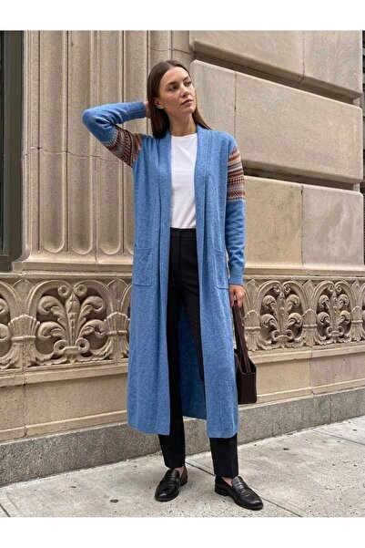 onno style women كارديجان نسائي طويل بنمط كليم من التريكو