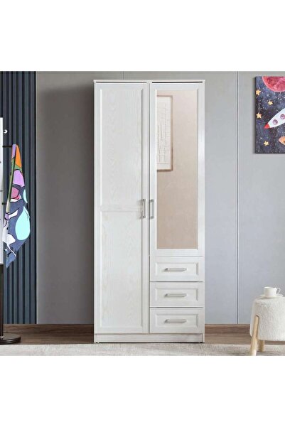 PAN HOME Malmo 2 Door Wardrobe White