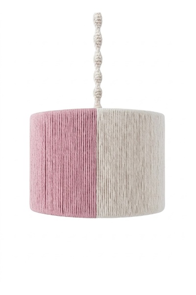 AsemLampshade Candy Pembe Makrome Avize