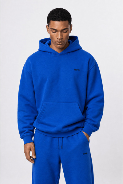 Respire Men's Basic Oversize Hoodie Cobalt Blue