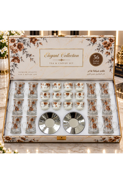 laverahome 36Pcs Luxury Gift Set of Luxury Tea Cups and Saucers |