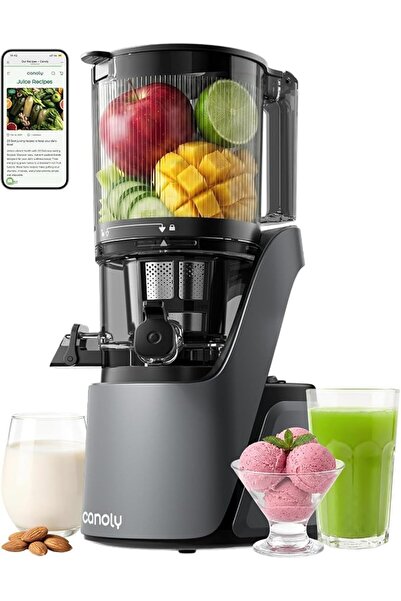 canoly C16 Cold Press Juicer, 6" Extra Wide Feed Chute with Dual Strainers (J...