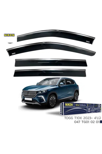 Universal Kromlu cam rüzgarlığı togg t10x 2023- 4lü Nıken