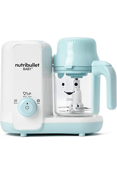 Nutribullet بيبي ستيم + بلد، أبيض/أزرق