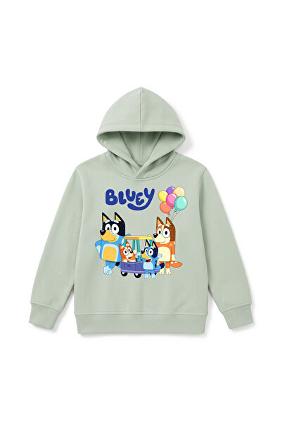 URBANTRENDSTORE هودي شتوي فاخر للأطفال مطبوع عليه Bluey، سطح داخلي ناعم ومرن