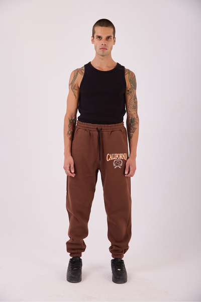 Superbluemexico Men's Los Angales Brown Jogger Pants