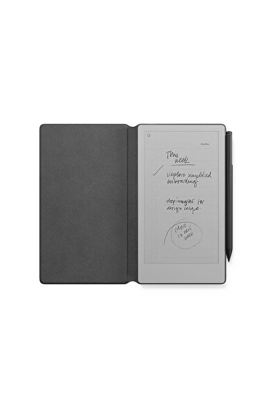 remarkable Paper Pro Move Marker Plus Kalem Premium Deri Siyah Kılıf Tablet Gri