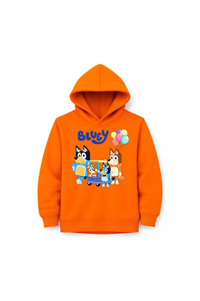 URBANTRENDSTORE هودي شتوي فاخر للأطفال مطبوع عليه Bluey، سطح داخلي ناعم ومرن