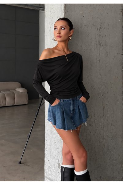 AKT Kadın Kayık Yaka Yeni Sezon Sweatshirt