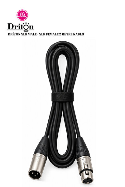 DRİTON 2 Metre XLR Erkek Dişi Mikrofon Kablosu Profesyonel Ses Mikser Hoparlö...