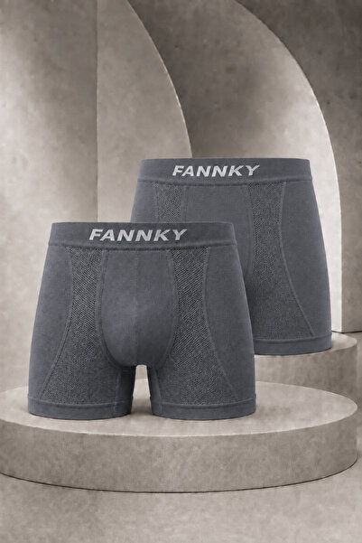 FİT WOMEN Men's Casual Comfort Daily 2-Piece Gray Boxer