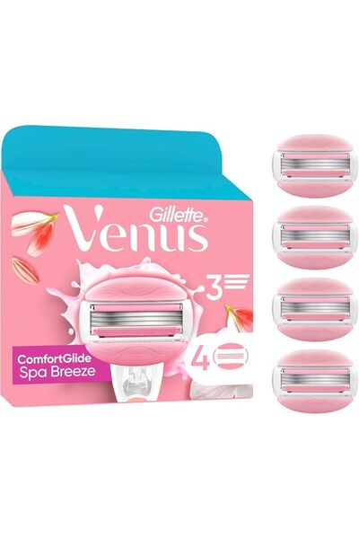 Gillette Venus شفرات حلاقة نسائية كومفورت جلايد سبا بريز، عبوة من 4 قطع، تحتو...