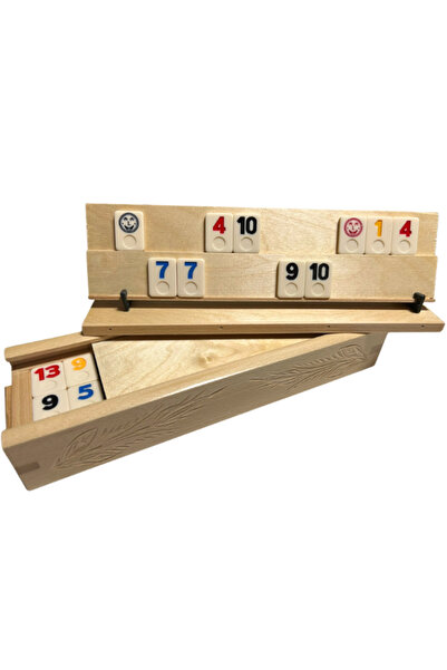 unbranded Carved Rummy Game with stone pieces- Natur