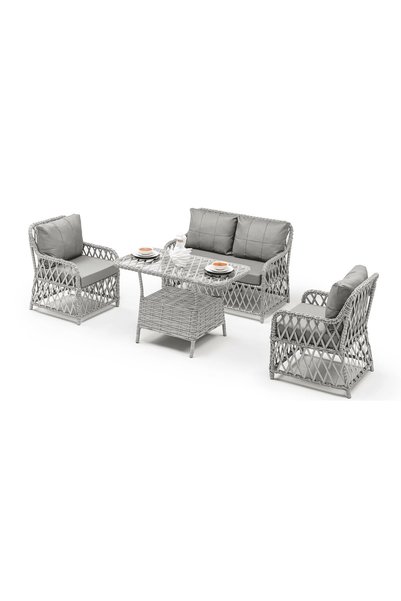 Hier Med Rattan Bahçe Balkon Mobilyası 2+1+1+Masa Bahçe Takımı Balkon Mobilyası