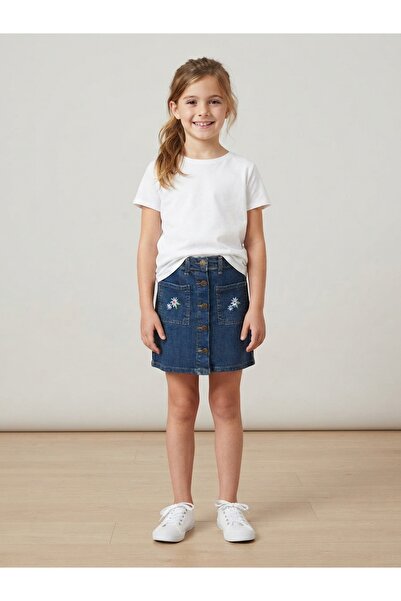 rois Children's Embroidered Denim Skirt