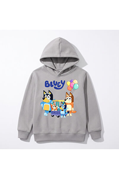 URBANTRENDSTORE هودي شتوي فاخر للأطفال مطبوع عليه Bluey، سطح داخلي ناعم ومرن