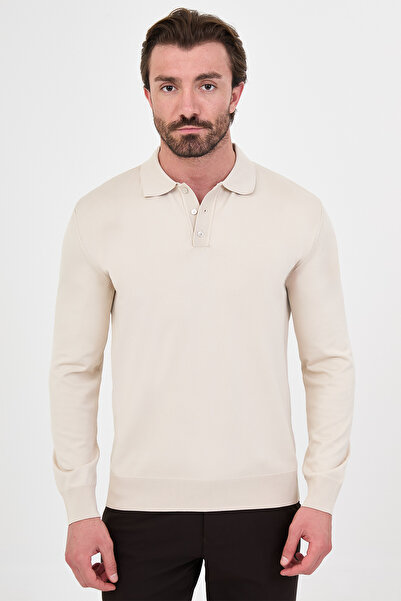 Mcr Plain Slim Fit Polo Collar Metal Buttoned Cotton Men's Knitwear Sweater B...