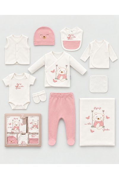 erayalpkids Baby Girl Cute Teddy Bear Patterned 10-Piece Hospital Discharge a...