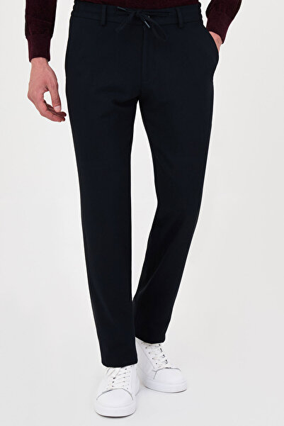 Mcr Textured Slim Fit Jogger Men's Trousers Navy Blue - 38388.26K